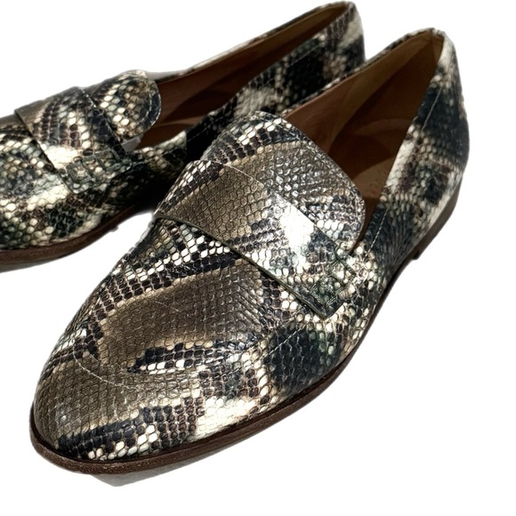 MADEWELL Genuine Leather Loafers Stamped Snake Preppy Lady Shoe Sz 10 MSRP $148 - Picture 2 of 13